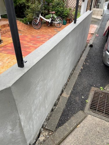 神奈川県横浜市都筑区 エクステリア目隠しフェンス 施工事例コンクリートブロックのジョリーパット施工工事